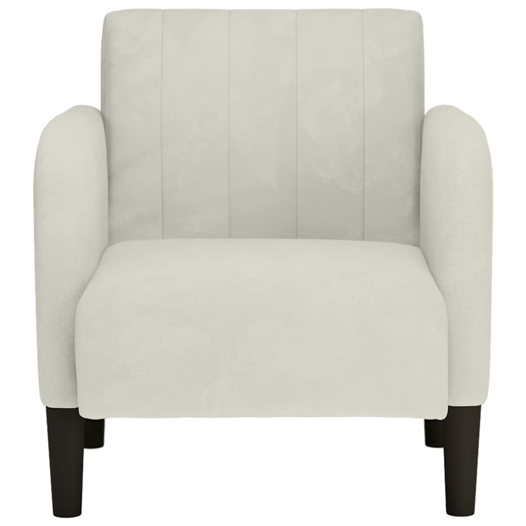 Sofa fotelja s naslonima za ruke krem boje 54 cm baršunasta