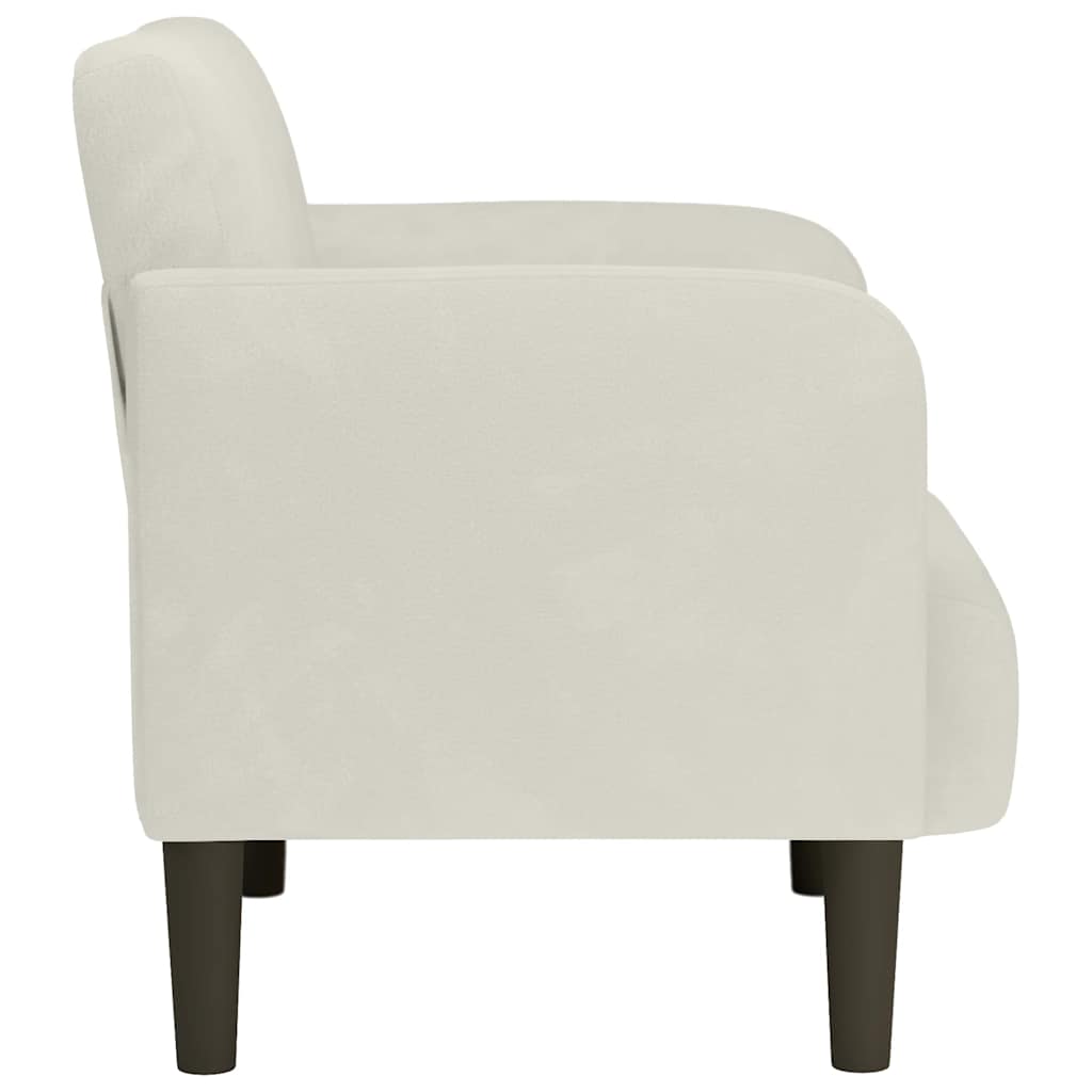 Sofa fotelja s naslonima za ruke krem boje 54 cm baršunasta