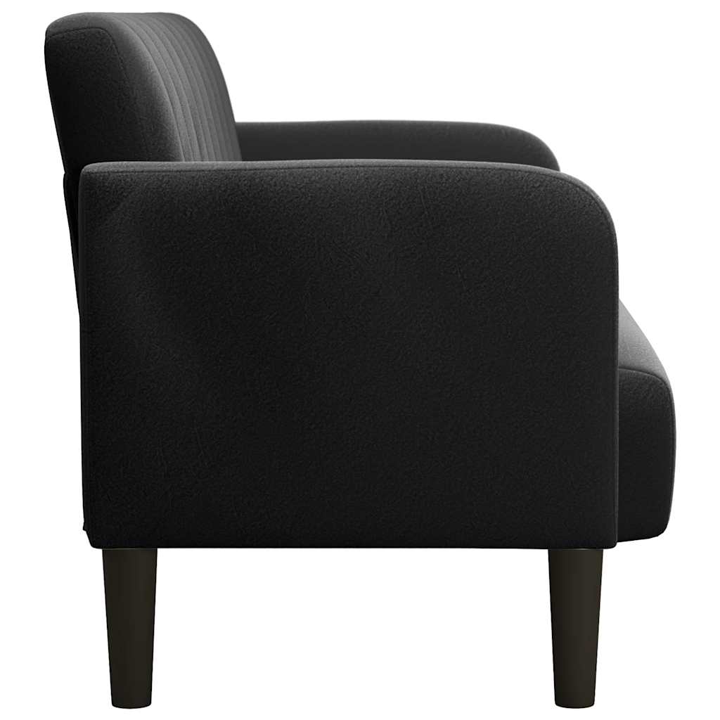 Dvosjed crni 109 cm baršun
