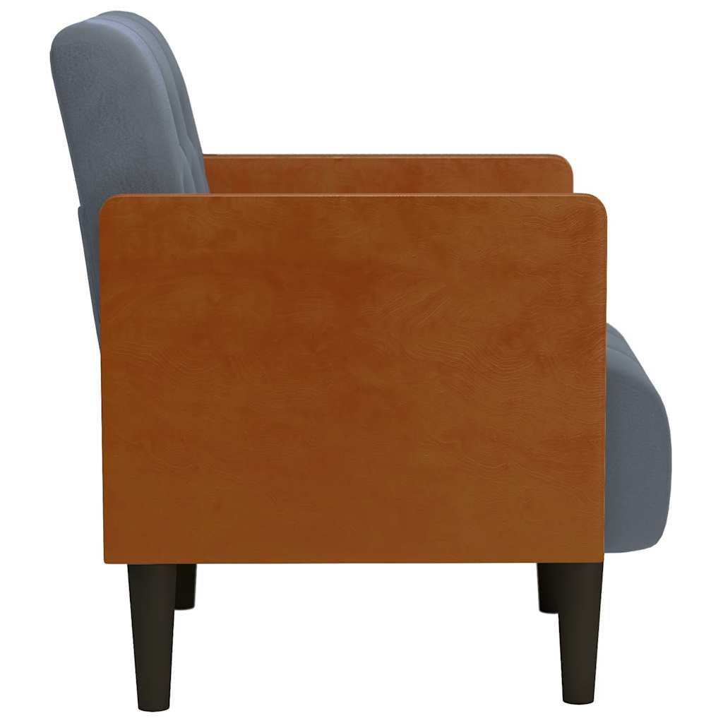 Sofa s naslonima za ruke tamno siva 55 cm baršunasta