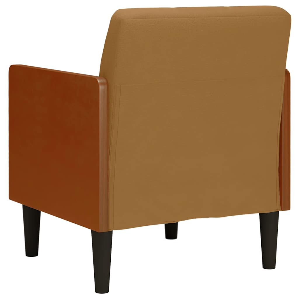 Sofa fotelja s naslonima za ruke smeđa 55 cm baršunasta