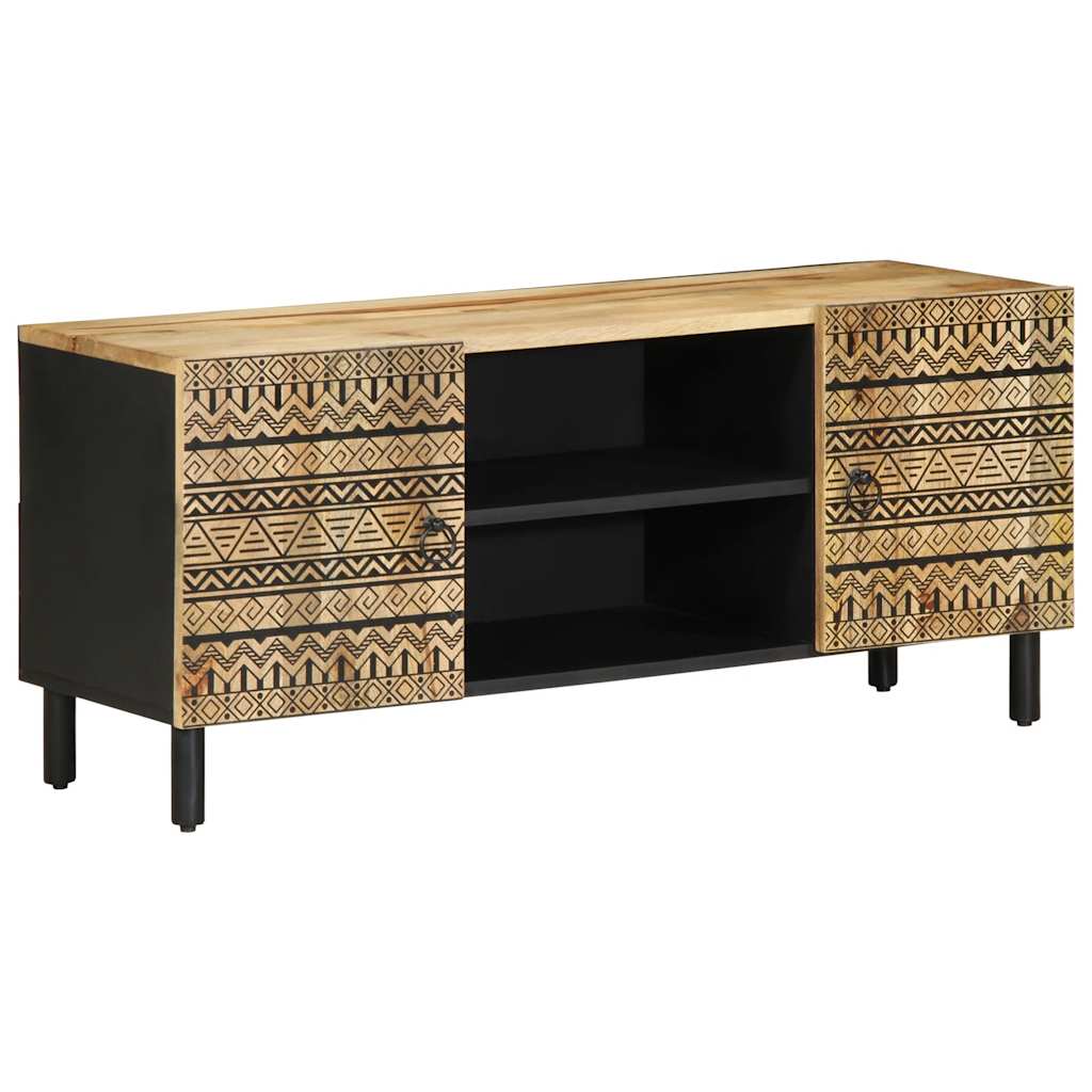TV ormarić crni 105x33,5x46 cm Puno grubo drvo Mango