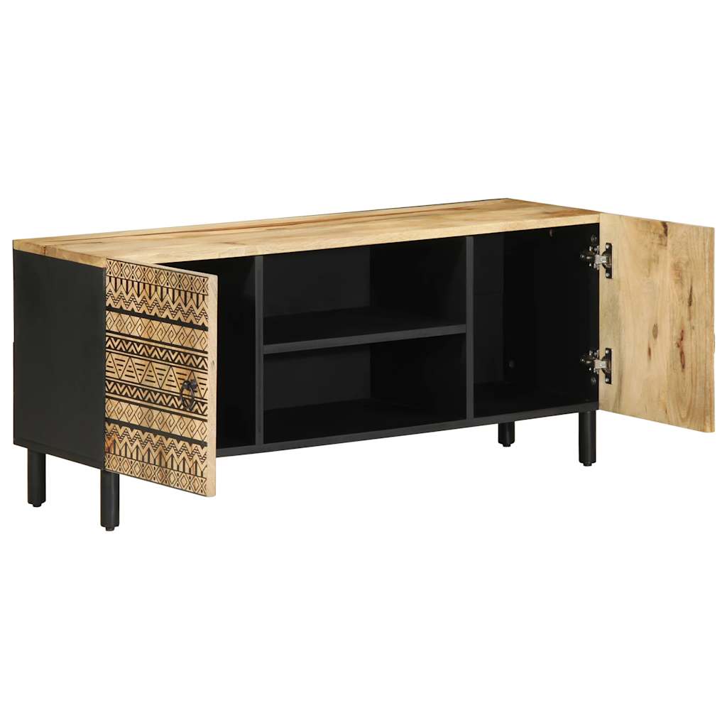TV ormarić crni 105x33,5x46 cm Puno grubo drvo Mango