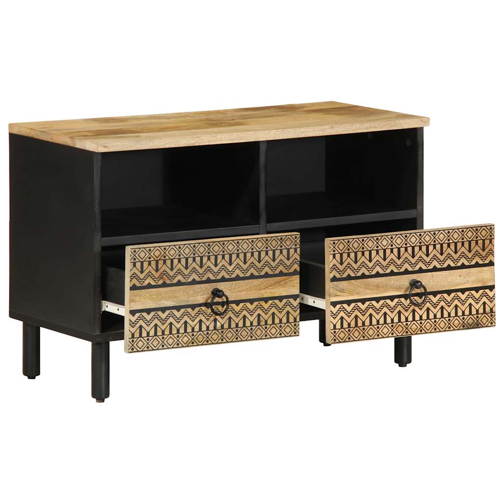 TV ormarić crni 70x33,5x46 cm Puno grubo drvo Mango