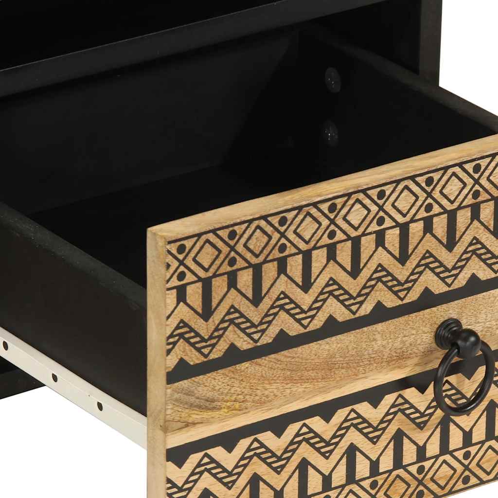 TV ormarić crni 70x33,5x46 cm Puno grubo drvo Mango