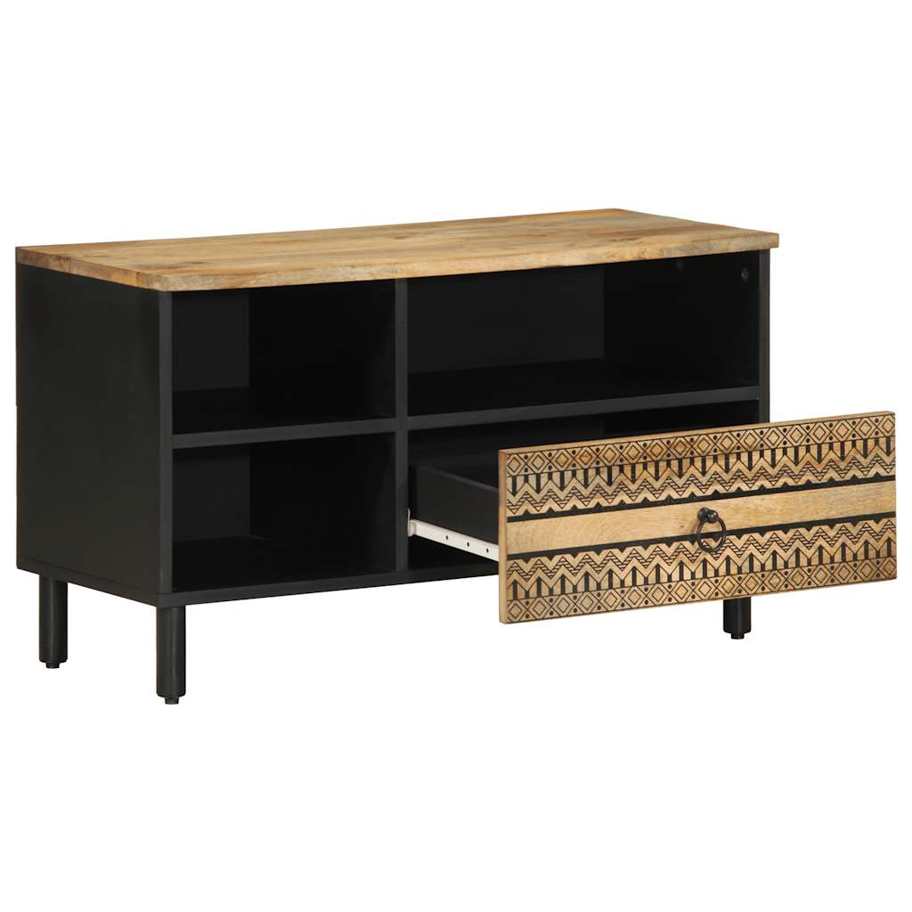 TV ormarić crni 80x33,5x46 cm Puno grubo drvo Mango
