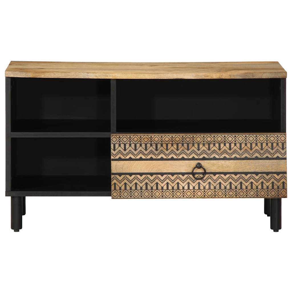 TV ormarić crni 80x33,5x46 cm Puno grubo drvo Mango
