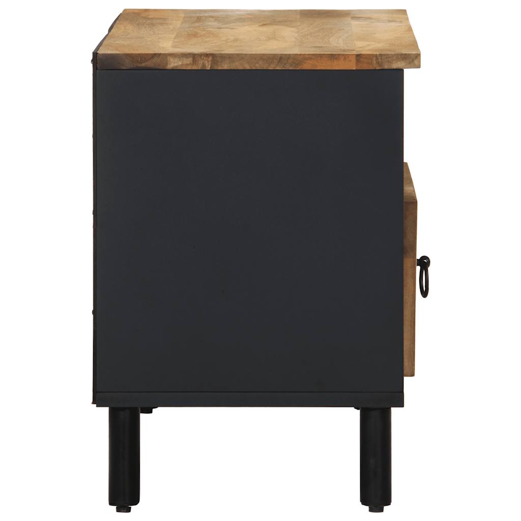 TV ormarić crni 80x33,5x46 cm Puno grubo drvo Mango