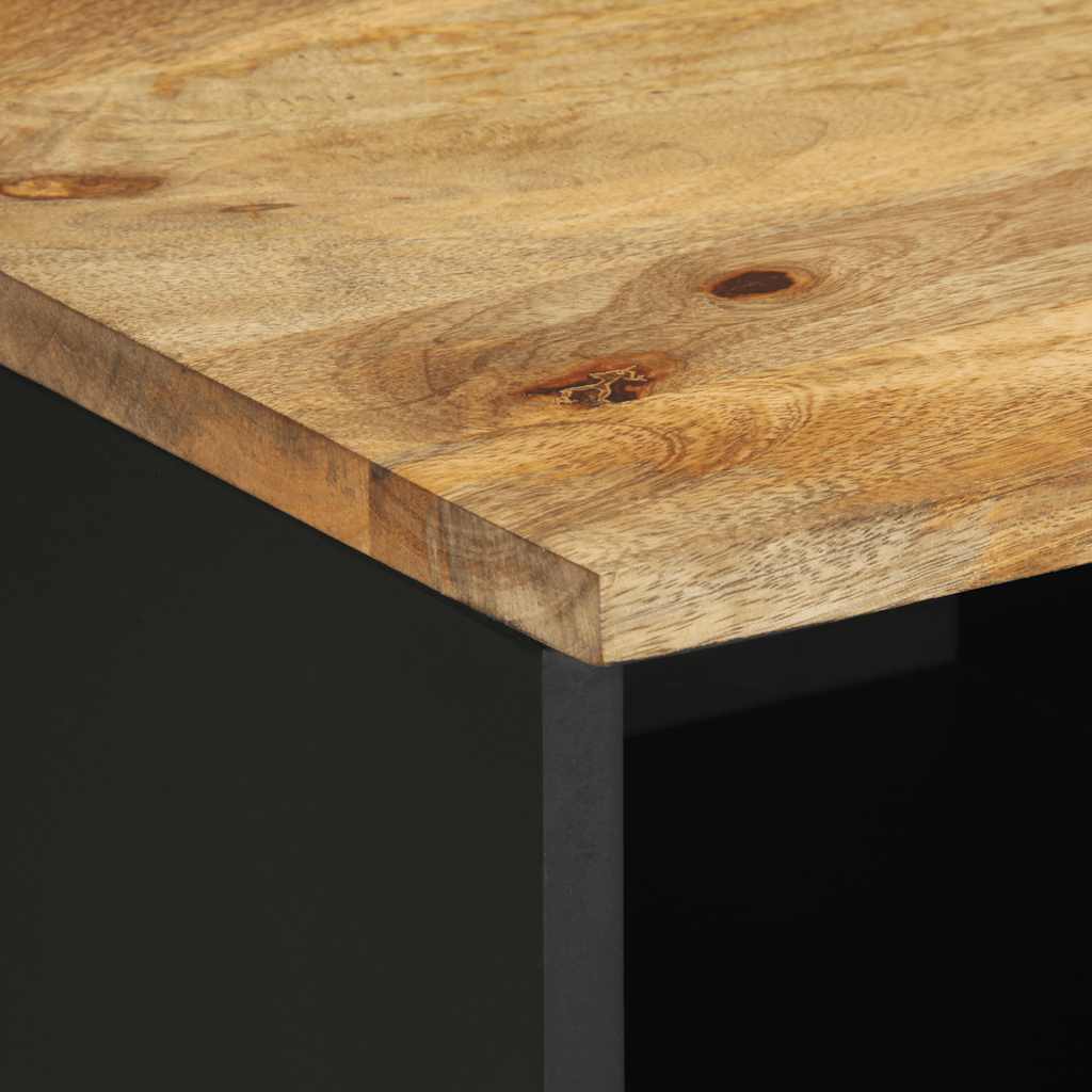 TV ormarić crni 80x33,5x46 cm Puno grubo drvo Mango