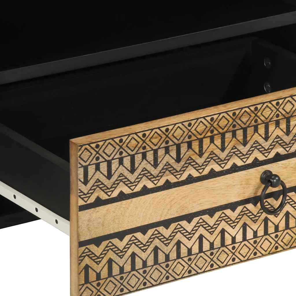 TV ormarić crni 80x33,5x46 cm Puno grubo drvo Mango