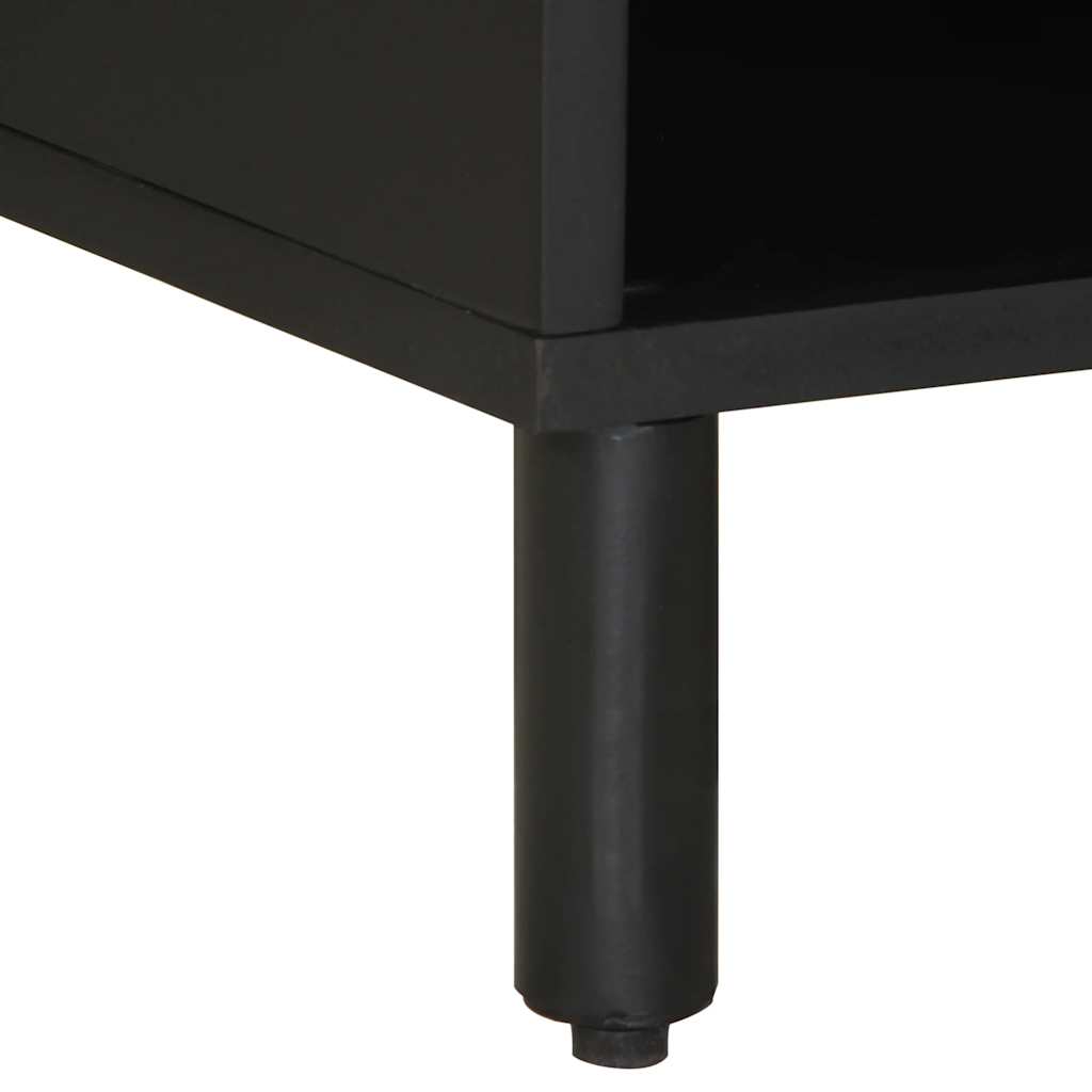 TV ormarić crni 80x33,5x46 cm Puno grubo drvo Mango