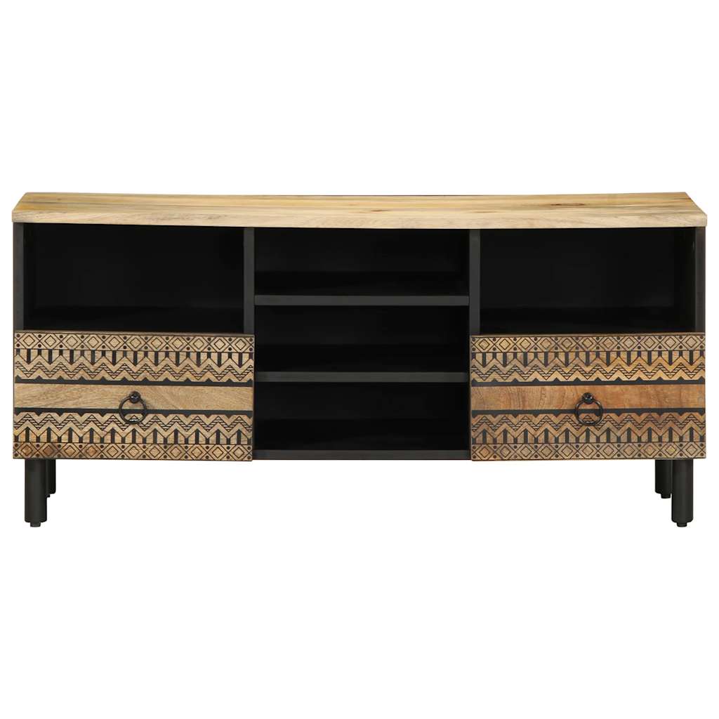 TV ormarić crni 100x33,5x46 cm Puno grubo drvo Mango