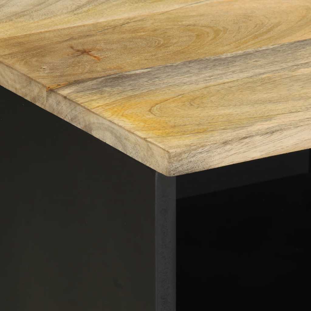 TV ormarić crni 100x33,5x46 cm Puno grubo drvo Mango