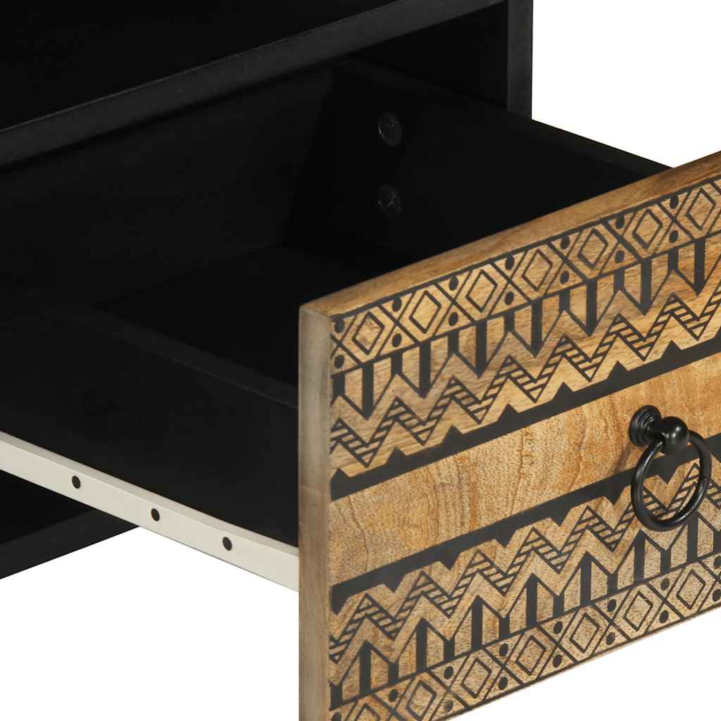 TV ormarić crni 100x33,5x46 cm Puno grubo drvo Mango