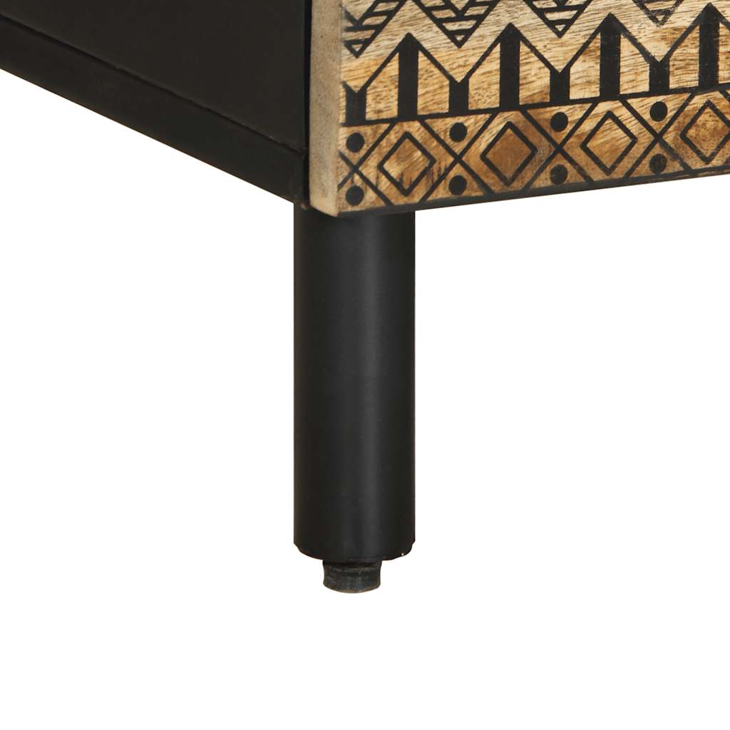 TV ormarić crni 100x33,5x46 cm Puno grubo drvo Mango