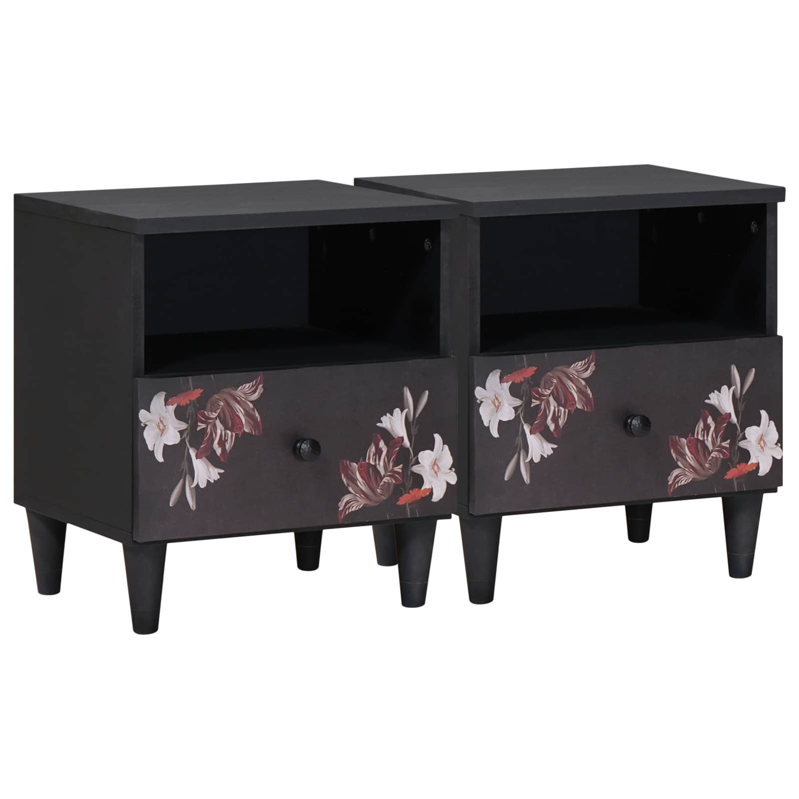 Noćni ormarić 2 pcs Smeđa 40 x 33 x 46 cm Čvrsto drvo manga