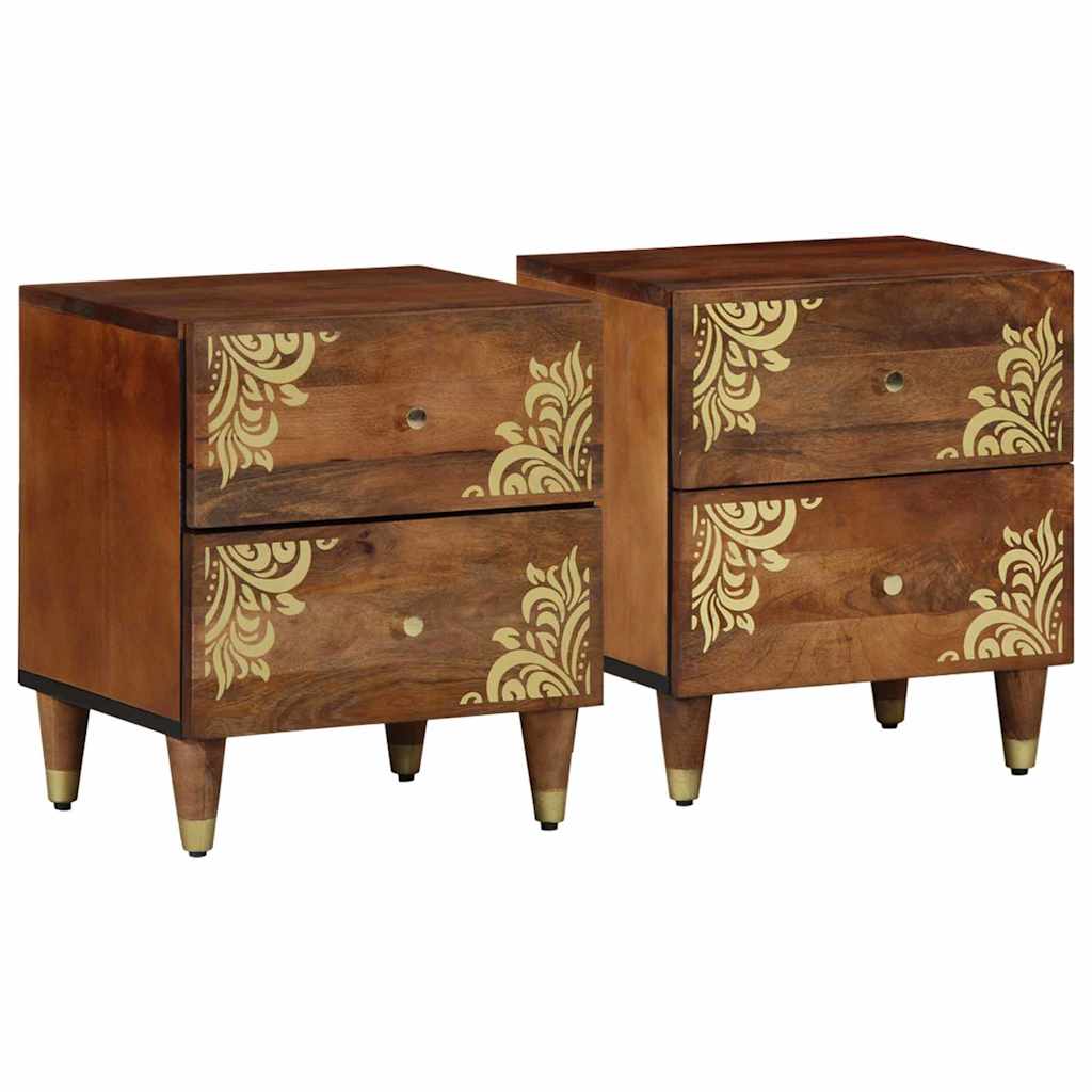 Noćni ormar s ladicama 2 pcs Medeno smeđa 40 x 33 x 46 cm