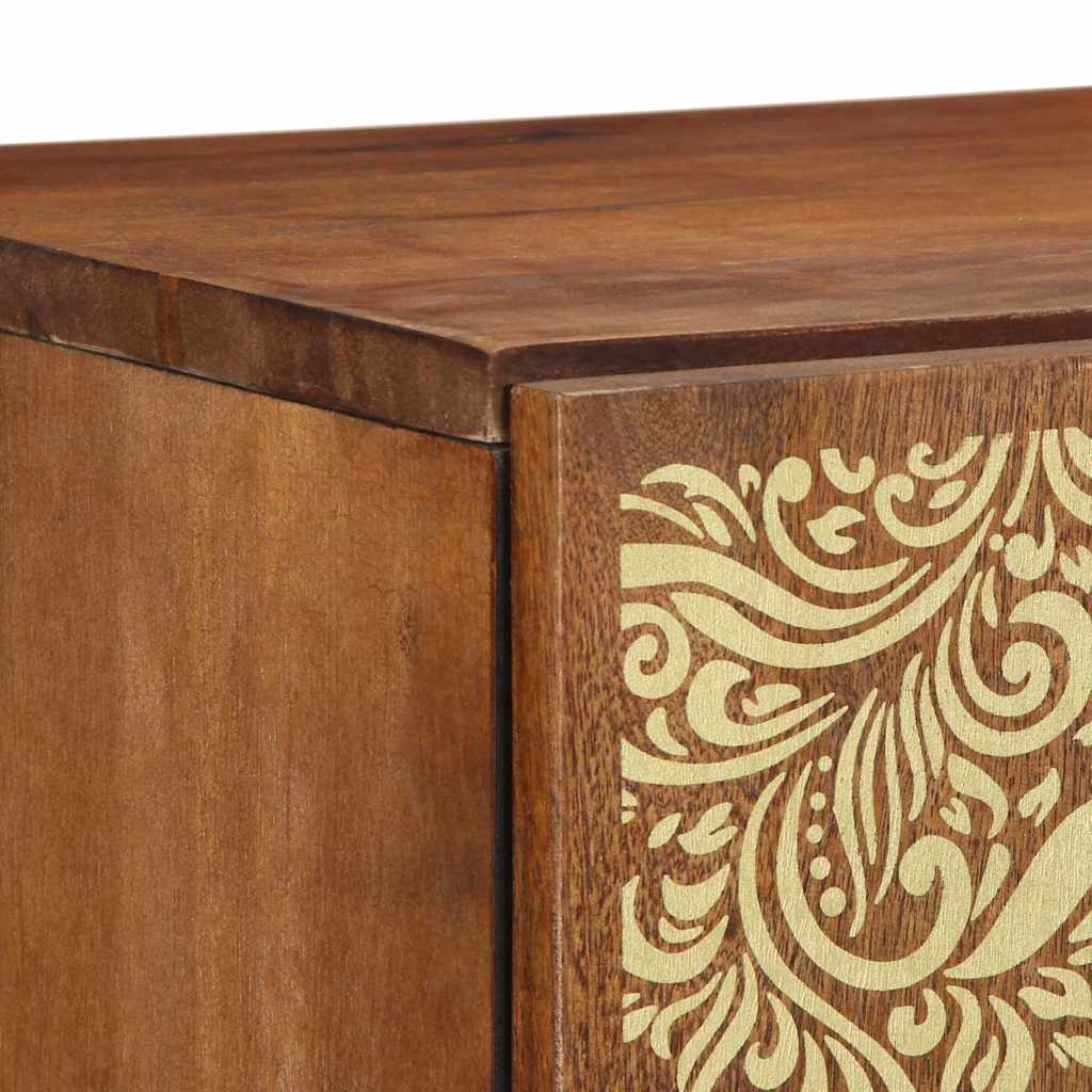 Highboard s policom Smeđa 40 x 33 x 110 cm Čvrsto drvo manga