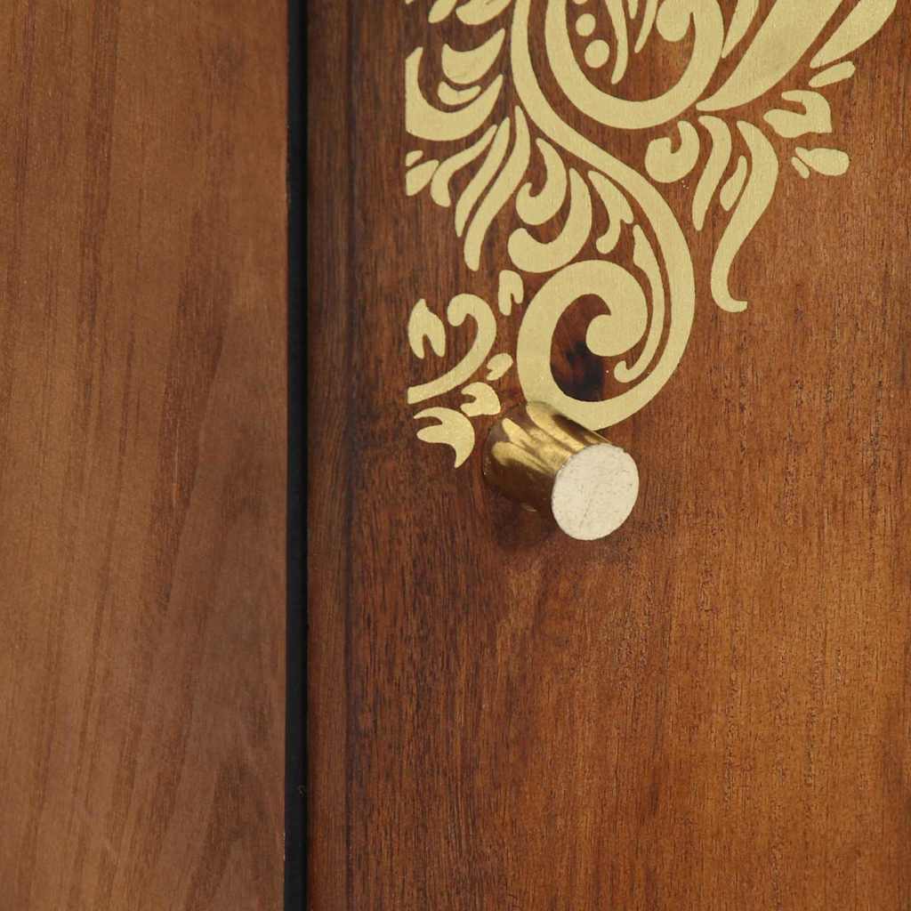 Highboard s policom Smeđa 40 x 33 x 110 cm Čvrsto drvo manga