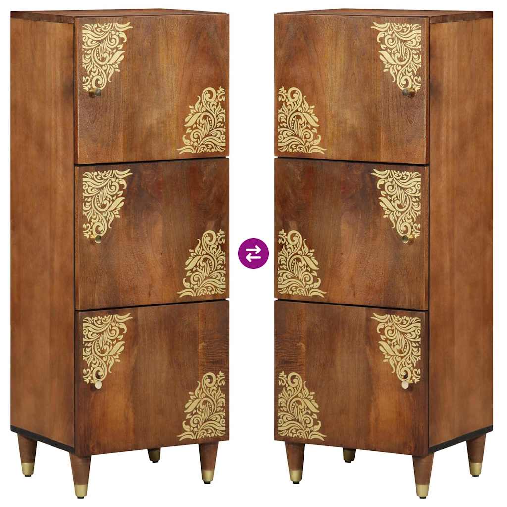 Highboard s policom Smeđa 40 x 33 x 110 cm Čvrsto drvo manga