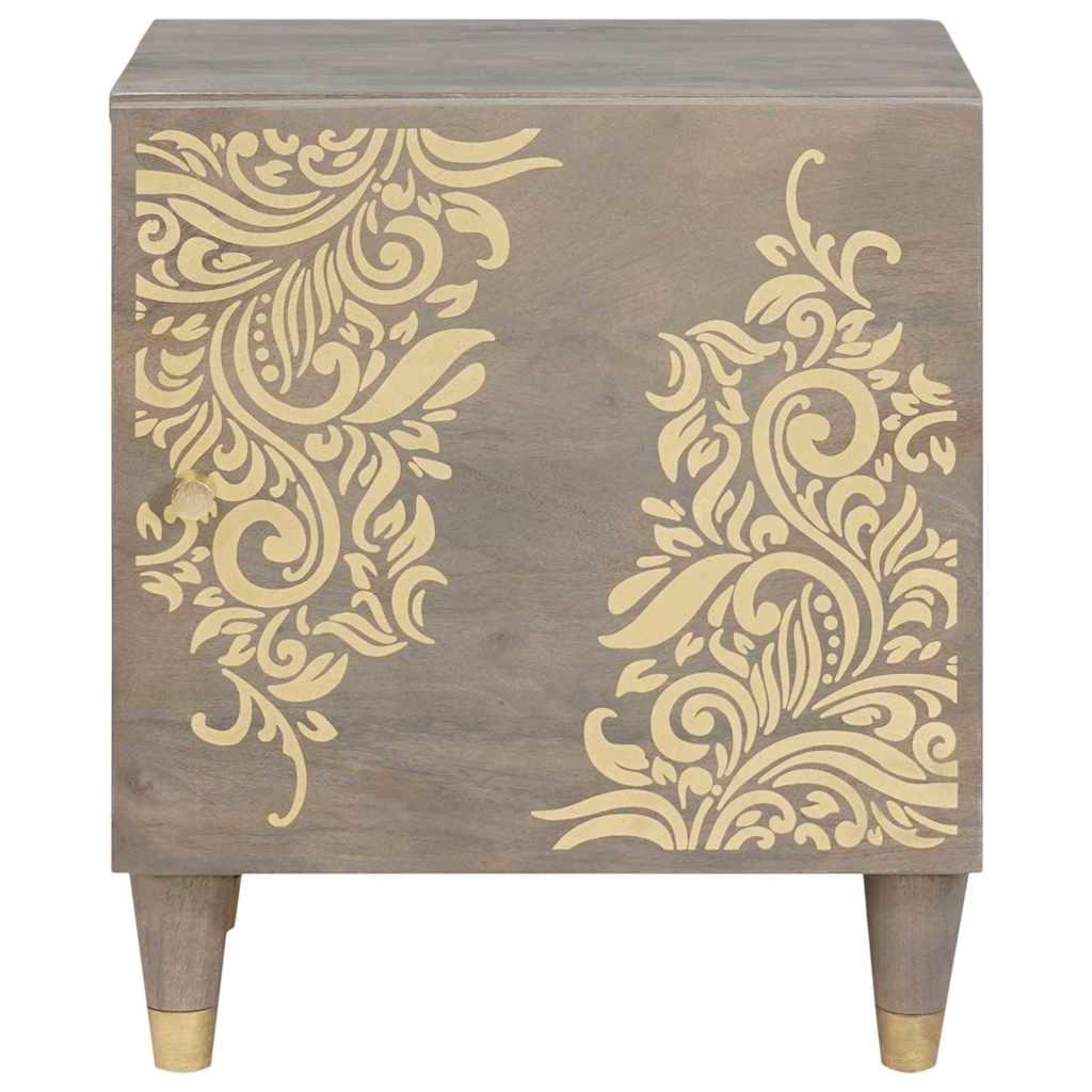 Ormarić s vratima 2 pcs Siva 40 x 33 x 46 cm Čvrsto drvo manga