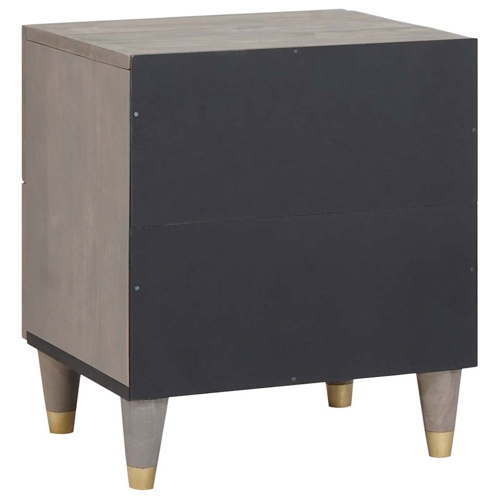 Noćni ormar 2 pcs Siva 40 x 33 x 46 cm Čvrsto drvo manga