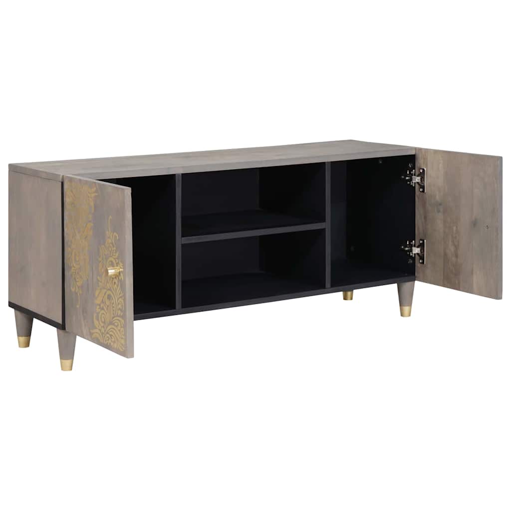 TV ormar s policom Siva 105 x 33 x 46 cm Čvrsto drvo manga