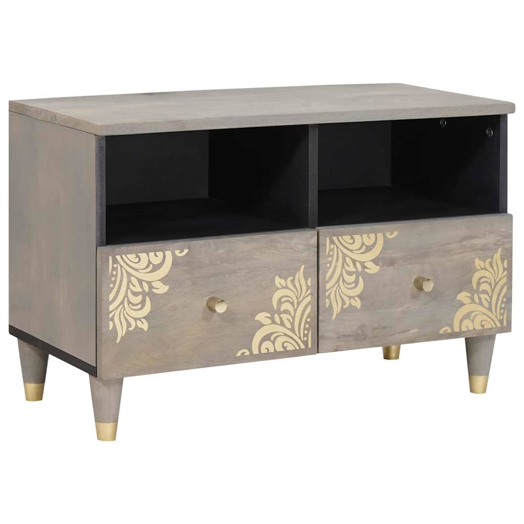 TV ormar s ladicama Siva 70 x 33 x 46 cm Čvrsto drvo manga