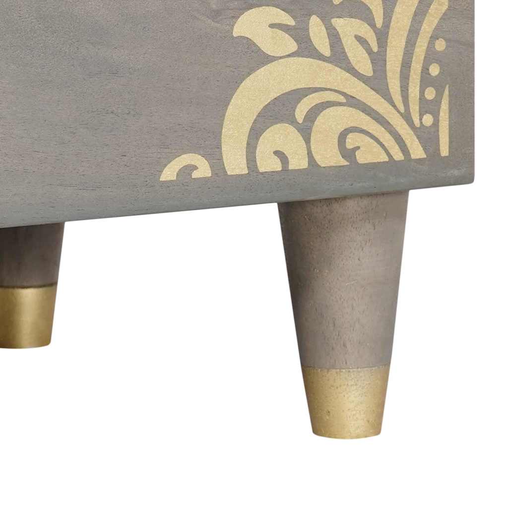 Noćni ormar s ladicama Siva 50 x 33 x 62 cm Čvrsto drvo manga
