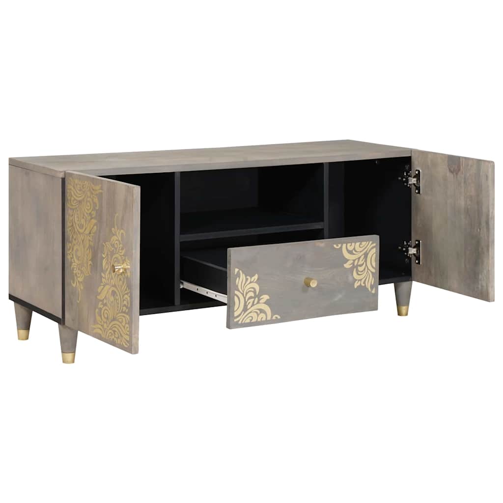 TV ormar s ladicama Siva 105 x 33 x 46 cm Čvrsto drvo manga