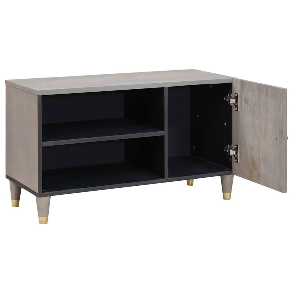 TV ormar s policom Siva 80 x 33 x 46 cm Čvrsto drvo manga
