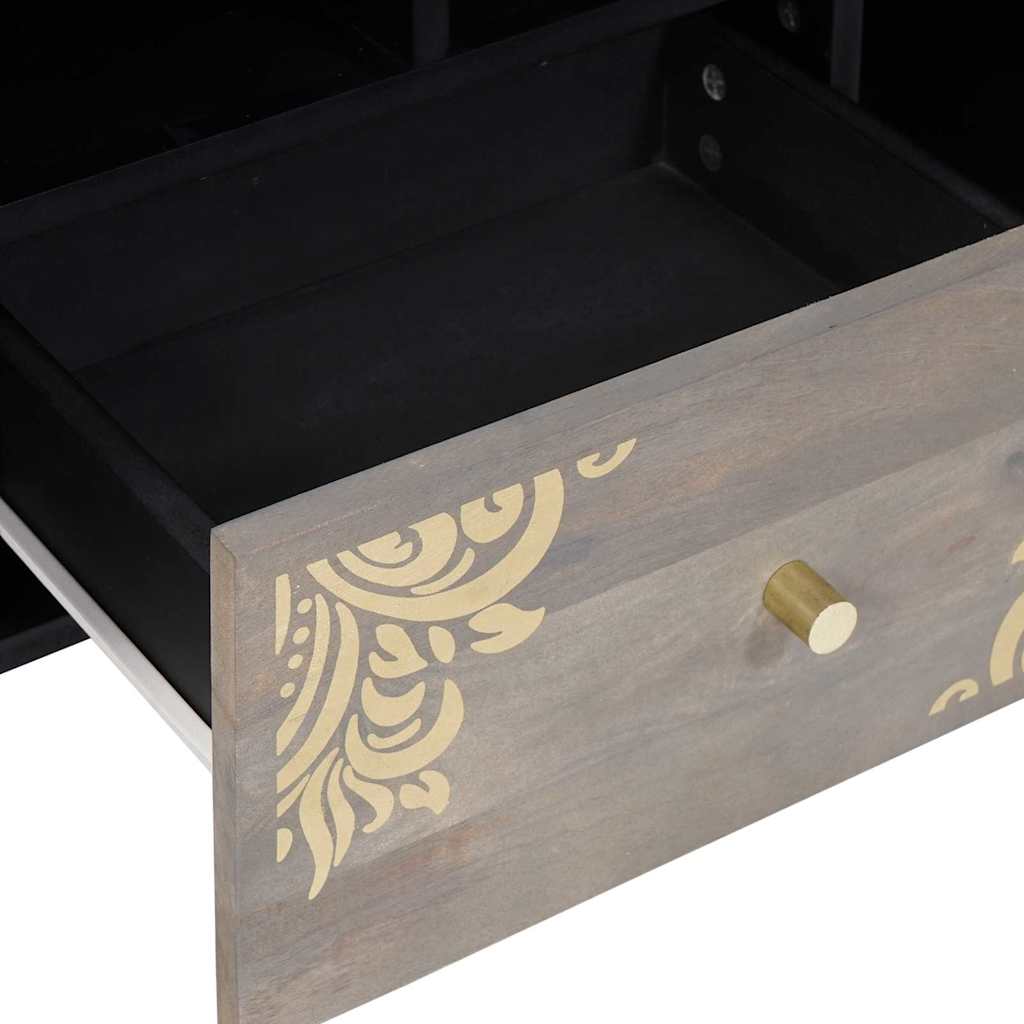 TV ormar s ladicama Siva 100 x 33 x 46 cm Čvrsto drvo manga