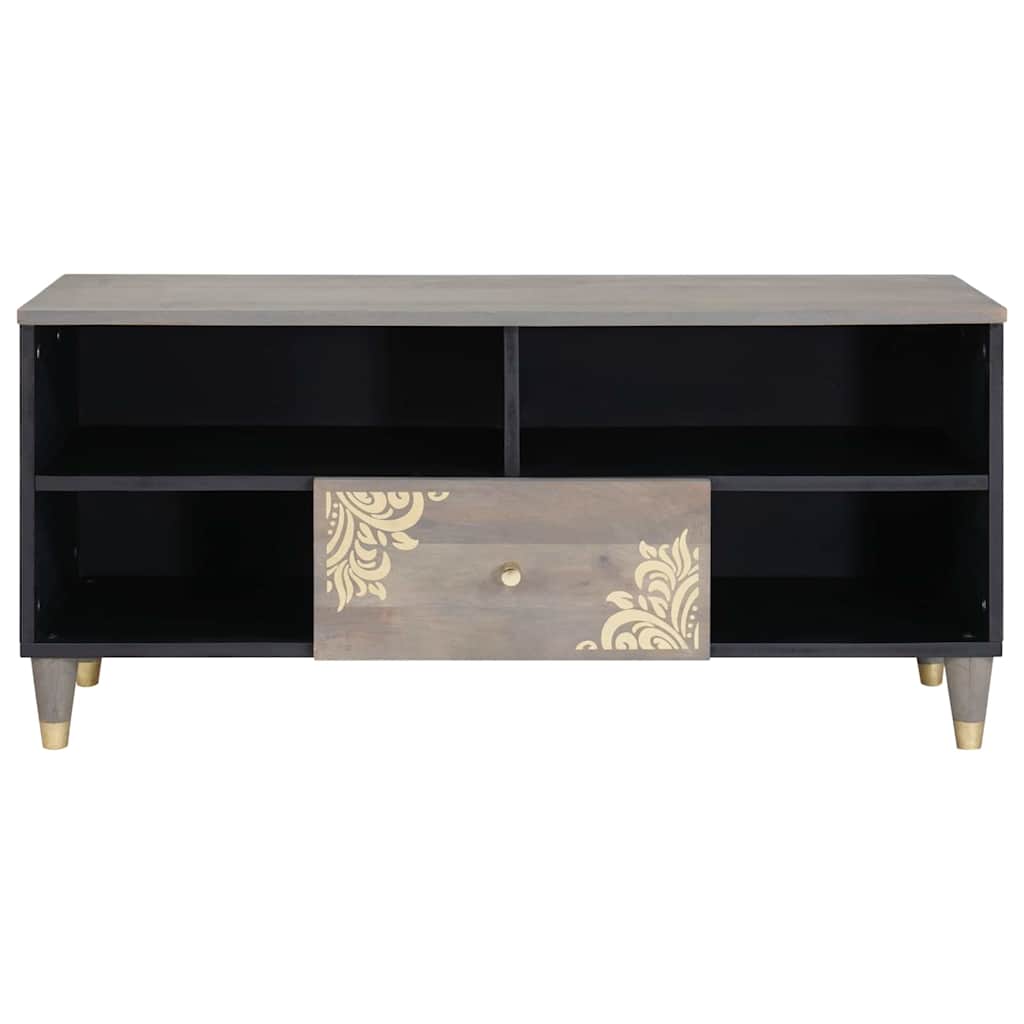 TV ormar s ladicama Siva 100 x 33 x 46 cm Čvrsto drvo manga