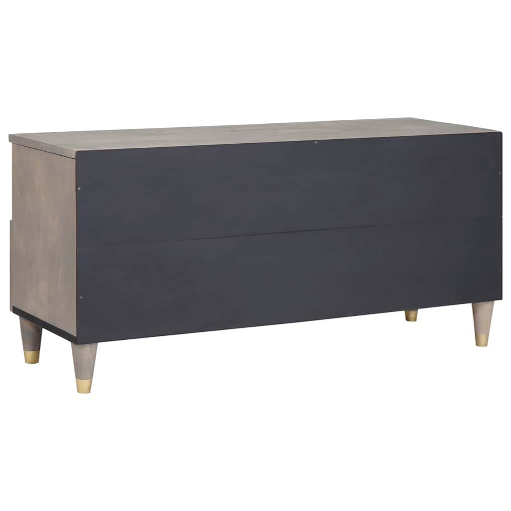 TV ormar s ladicama Siva 100 x 33 x 46 cm Čvrsto drvo manga