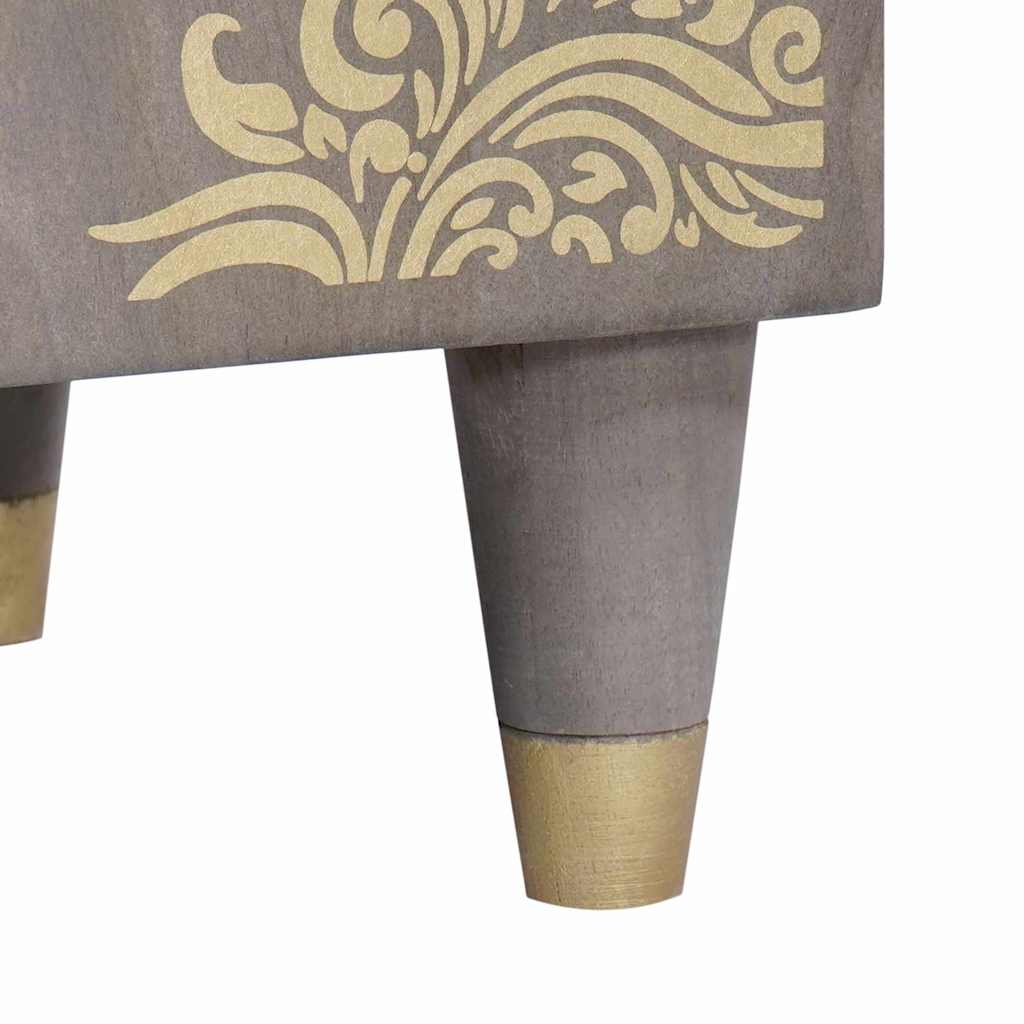 Highboard Siva i zlatna 40 x 33 x 110 cm Čvrsto drvo manga