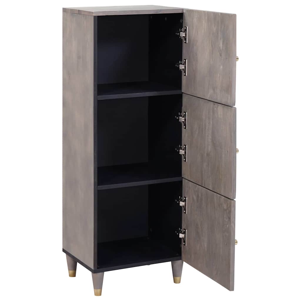 Highboard Siva i zlatna 40 x 33 x 110 cm Čvrsto drvo manga