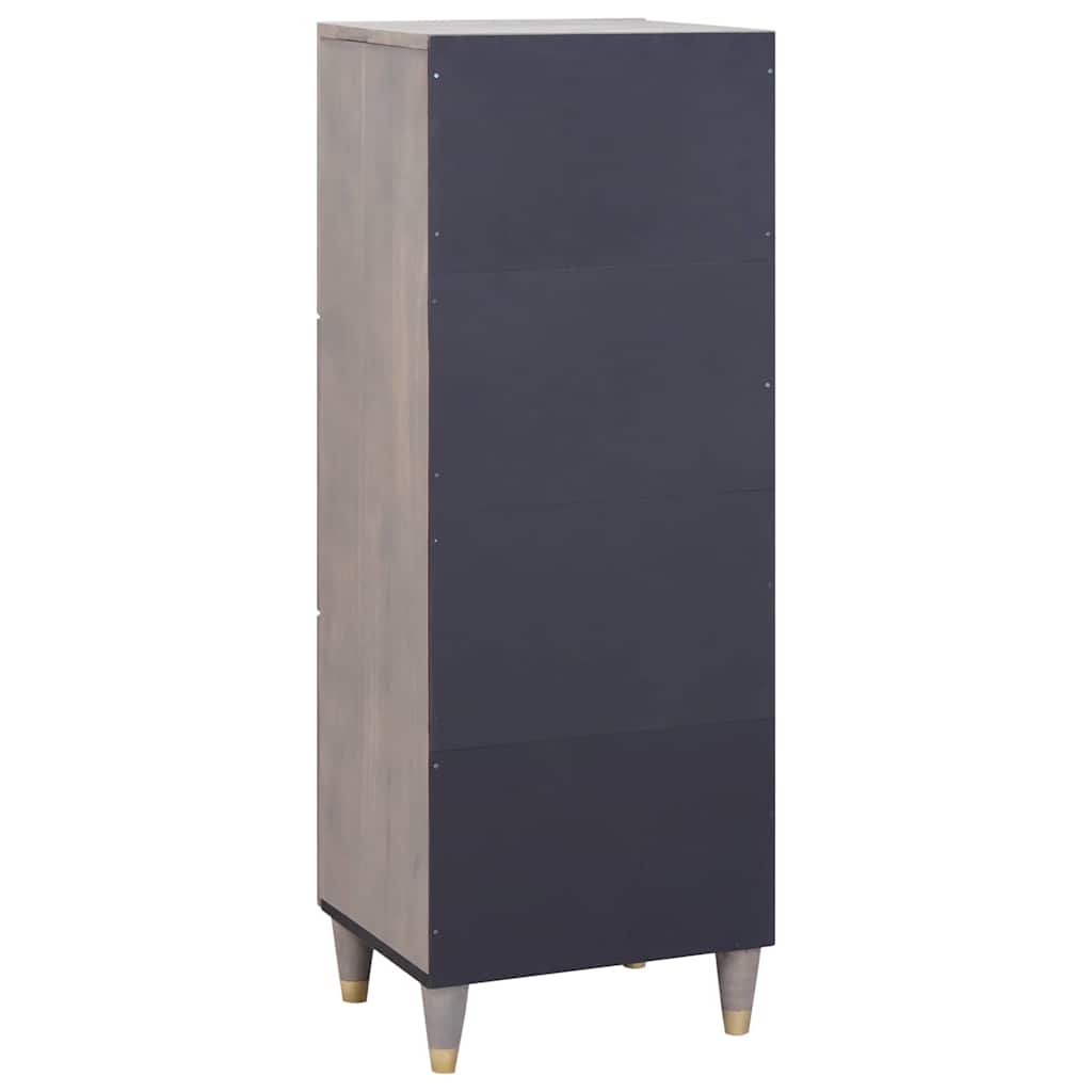 Highboard Siva i zlatna 40 x 33 x 110 cm Čvrsto drvo manga