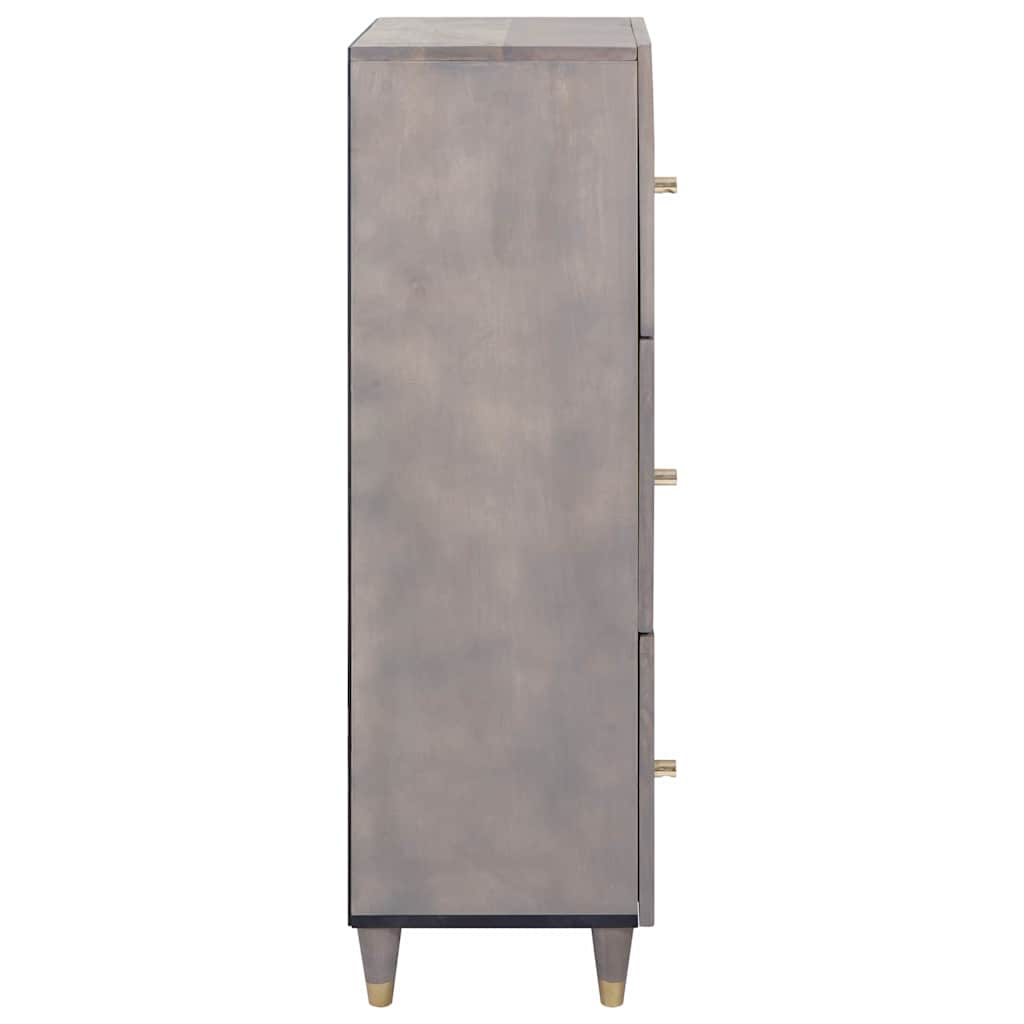 Highboard Siva i zlatna 40 x 33 x 110 cm Čvrsto drvo manga