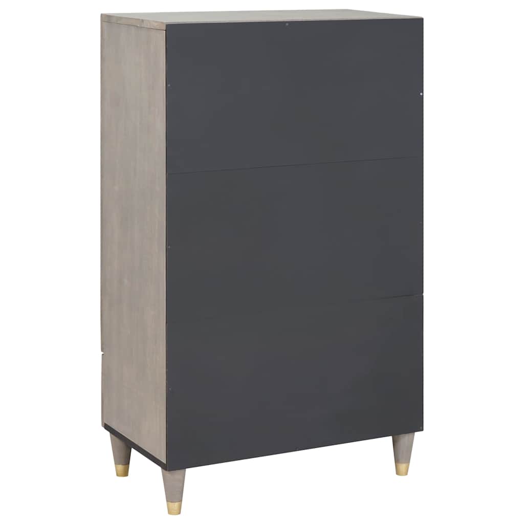 Highboard Siva i zlatna 60 x 33 x 100 cm Čvrsto drvo manga