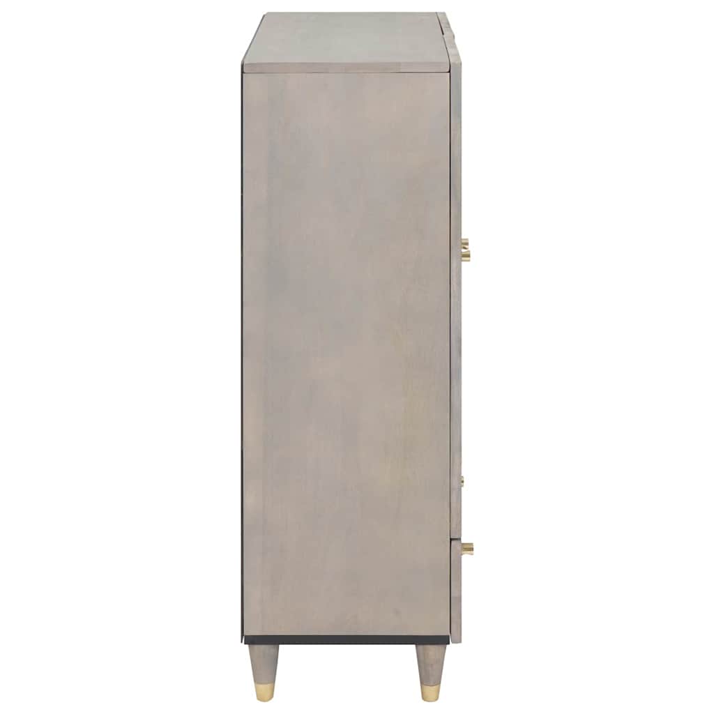 Highboard Siva i zlatna 60 x 33 x 100 cm Čvrsto drvo manga