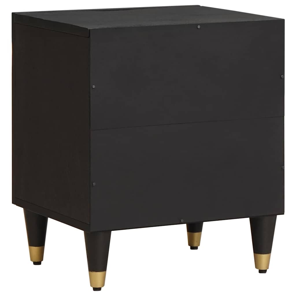 Ormarić s vratima 2 pcs Crna 40 x 33 x 46 cm Čvrsto drvo manga
