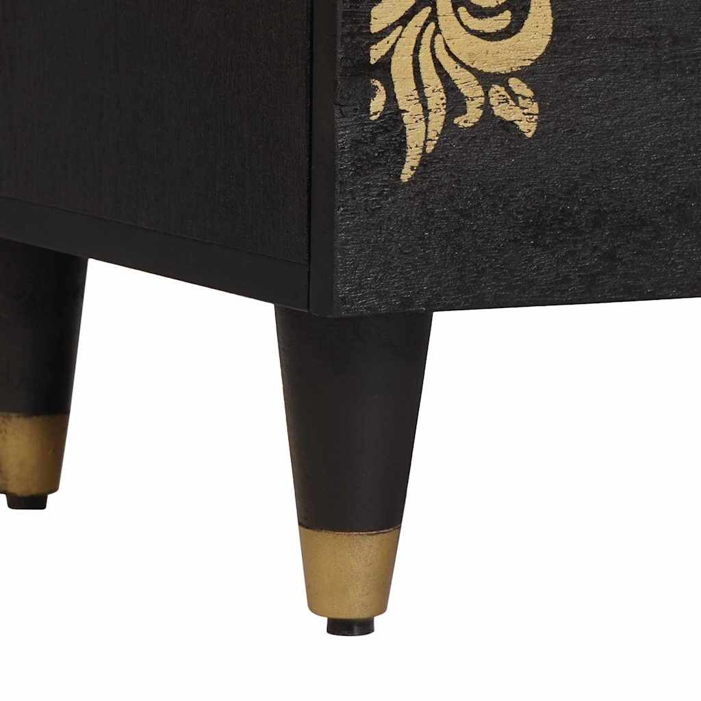 Noćni ormar s ladicama Crna 40 x 33 x 46 cm Čvrsto drvo manga