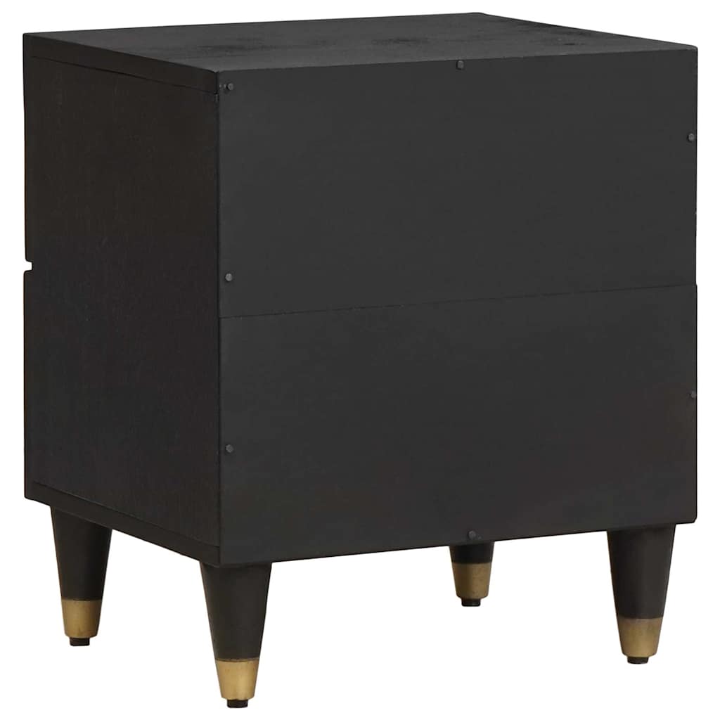 Noćni ormar 2 pcs Crna 40 x 33 x 46 cm Čvrsto drvo manga