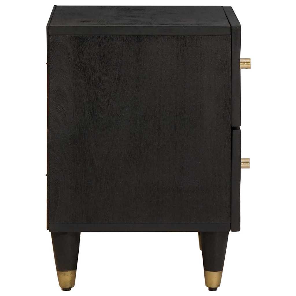 Noćni ormar 2 pcs Crna 40 x 33 x 46 cm Čvrsto drvo manga