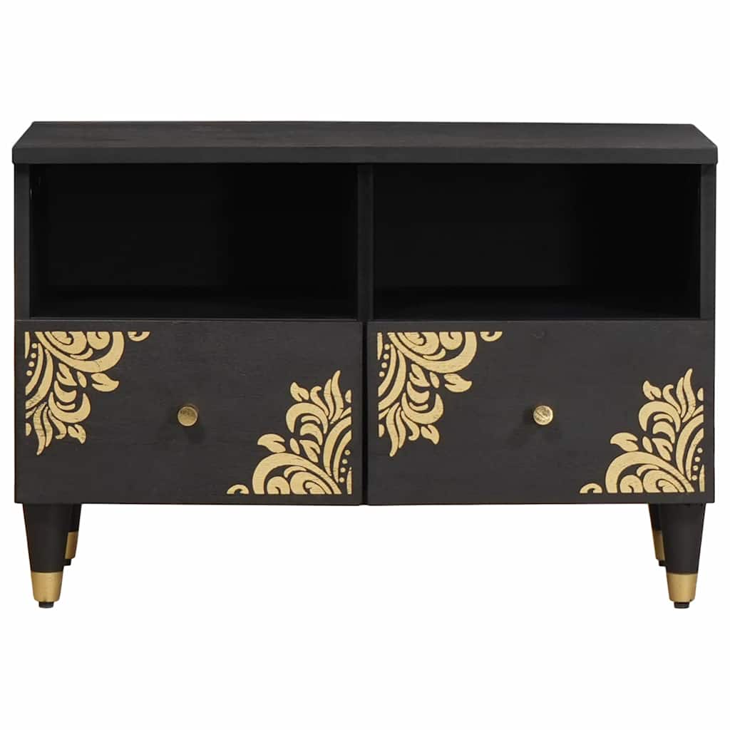 TV ormar s ladicama Crna 70 x 33 x 46 cm Čvrsto drvo manga