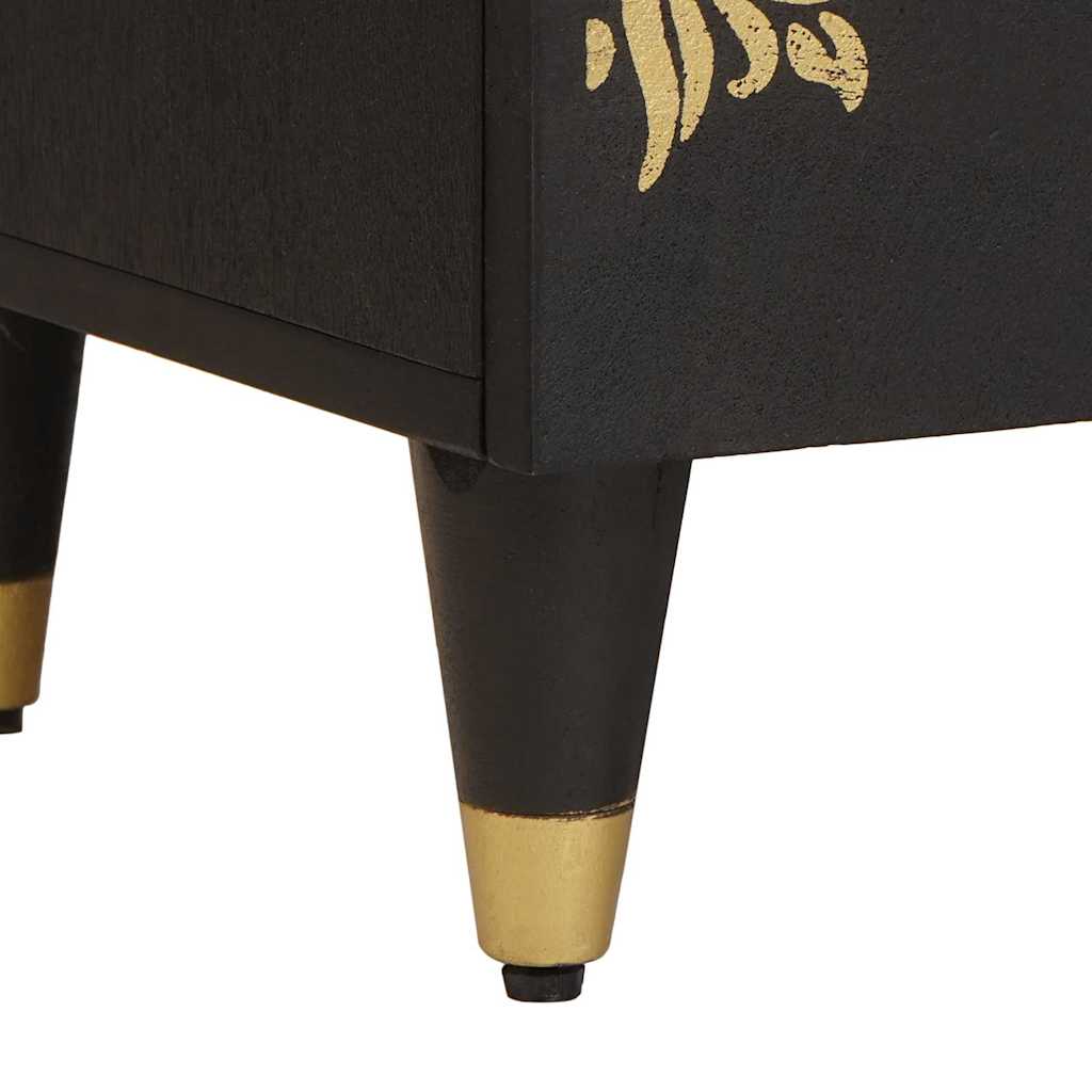 Noćni ormar 2 pcs Crna 40 x 33 x 46 cm Čvrsto drvo manga