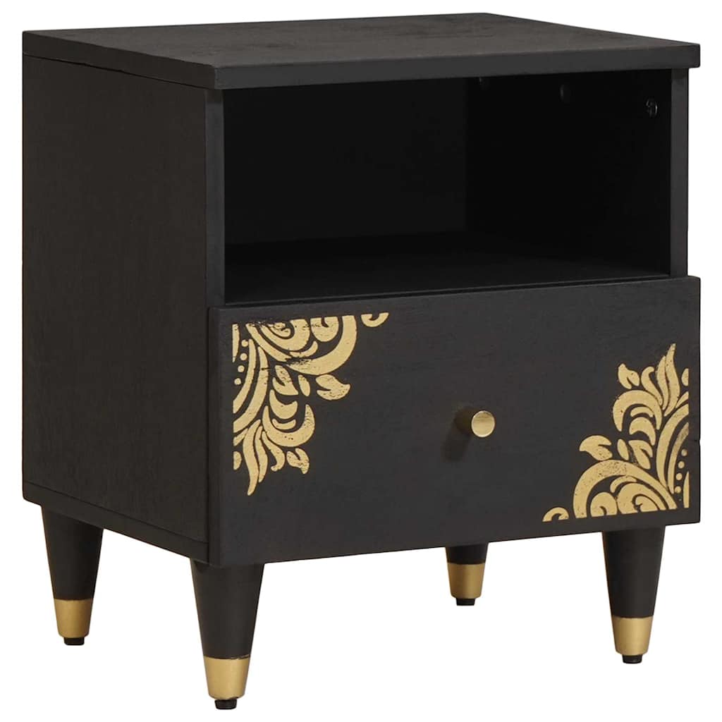 Noćni ormar 2 pcs Crna 40 x 33 x 46 cm Čvrsto drvo manga