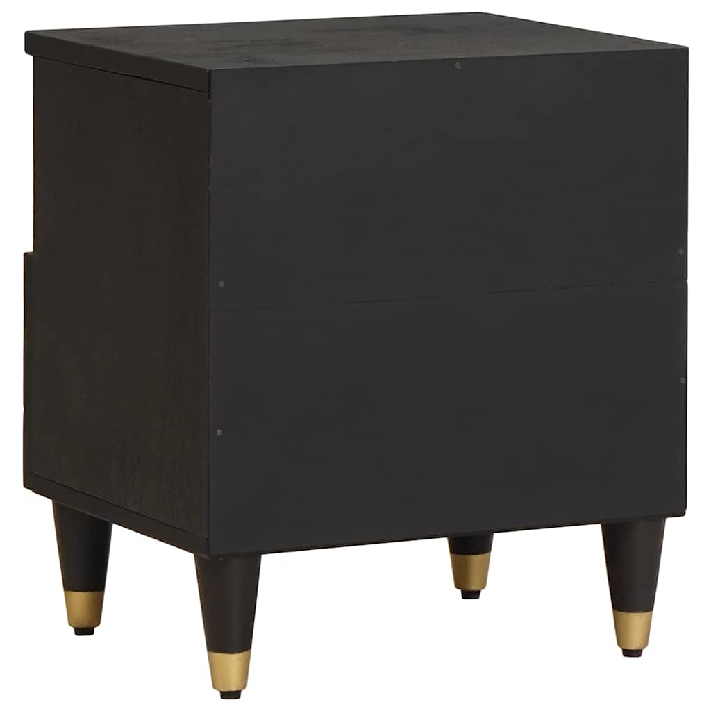 Noćni ormar 2 pcs Crna 40 x 33 x 46 cm Čvrsto drvo manga