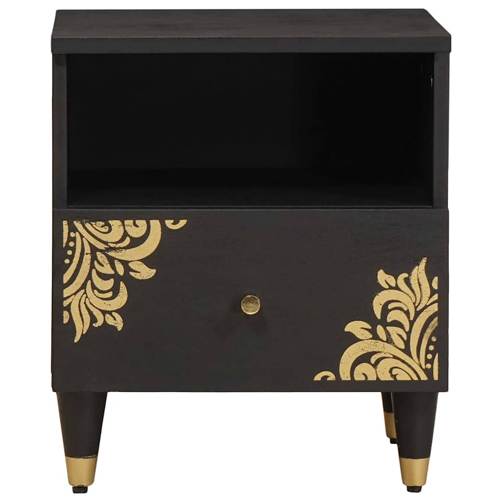 Noćni ormar 2 pcs Crna 40 x 33 x 46 cm Čvrsto drvo manga