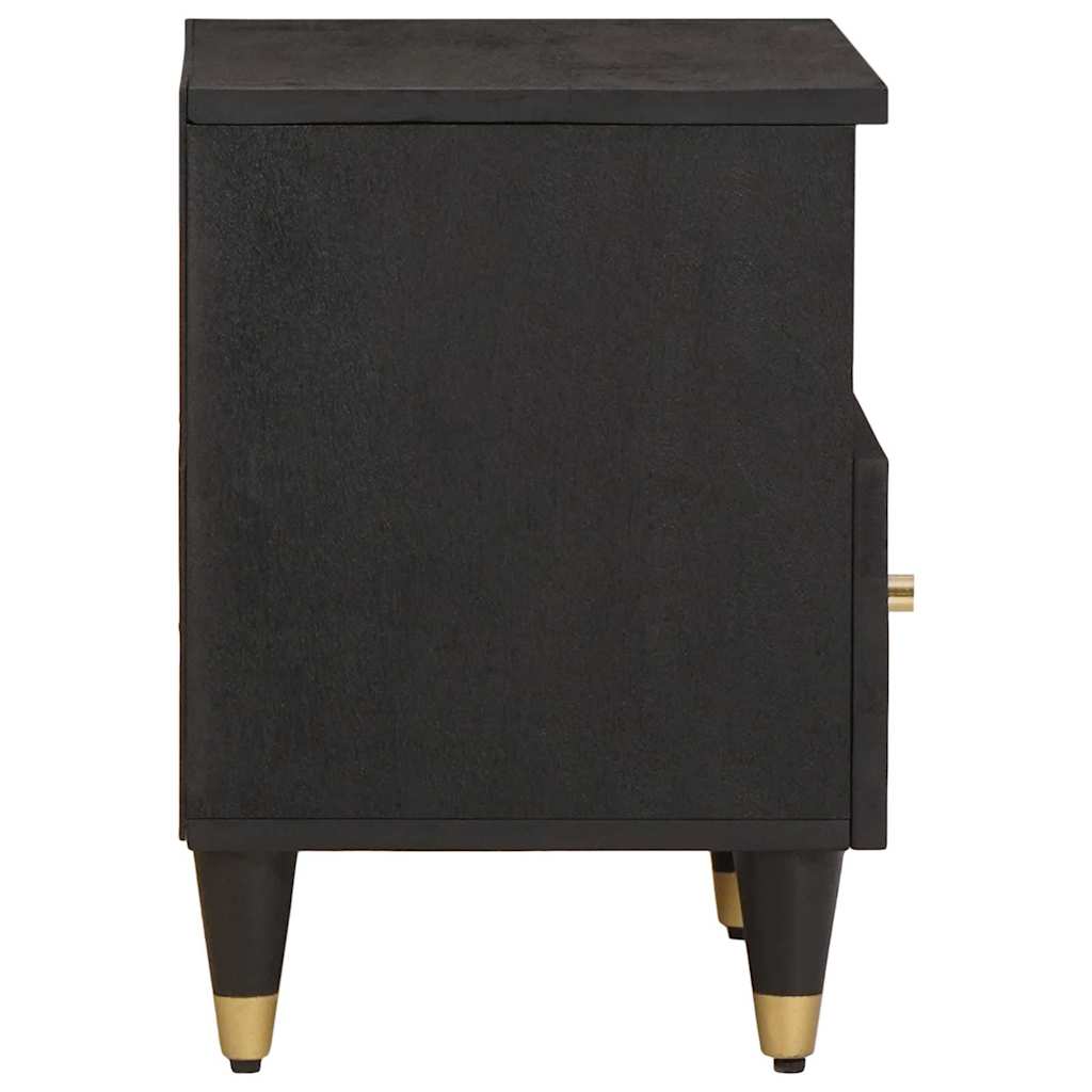 Noćni ormar 2 pcs Crna 40 x 33 x 46 cm Čvrsto drvo manga